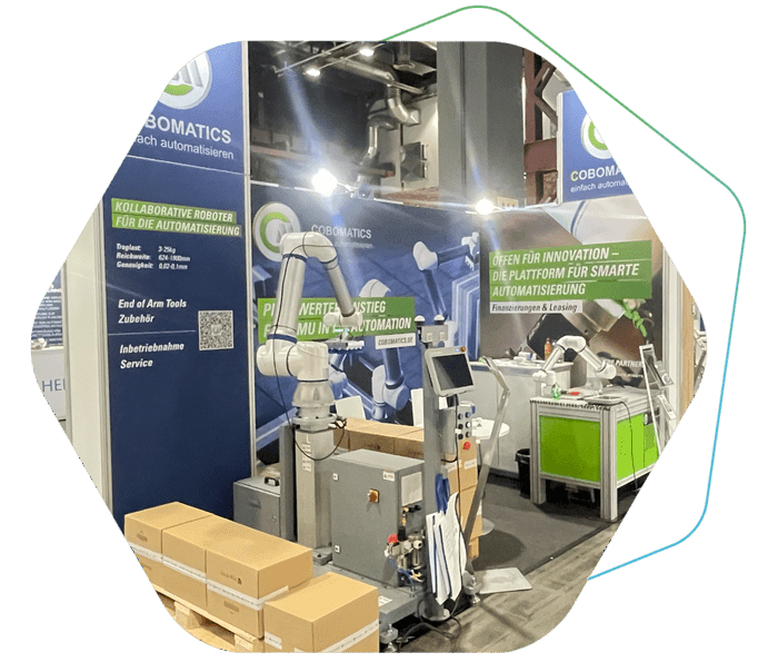 Der Messestand von Cobomatics auf der All About Automation 2025 in Chemnitz