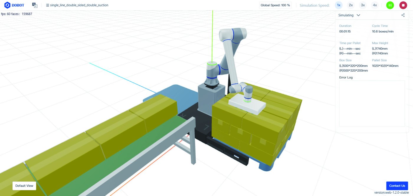 3D-Simulation der Palettierung in der Software